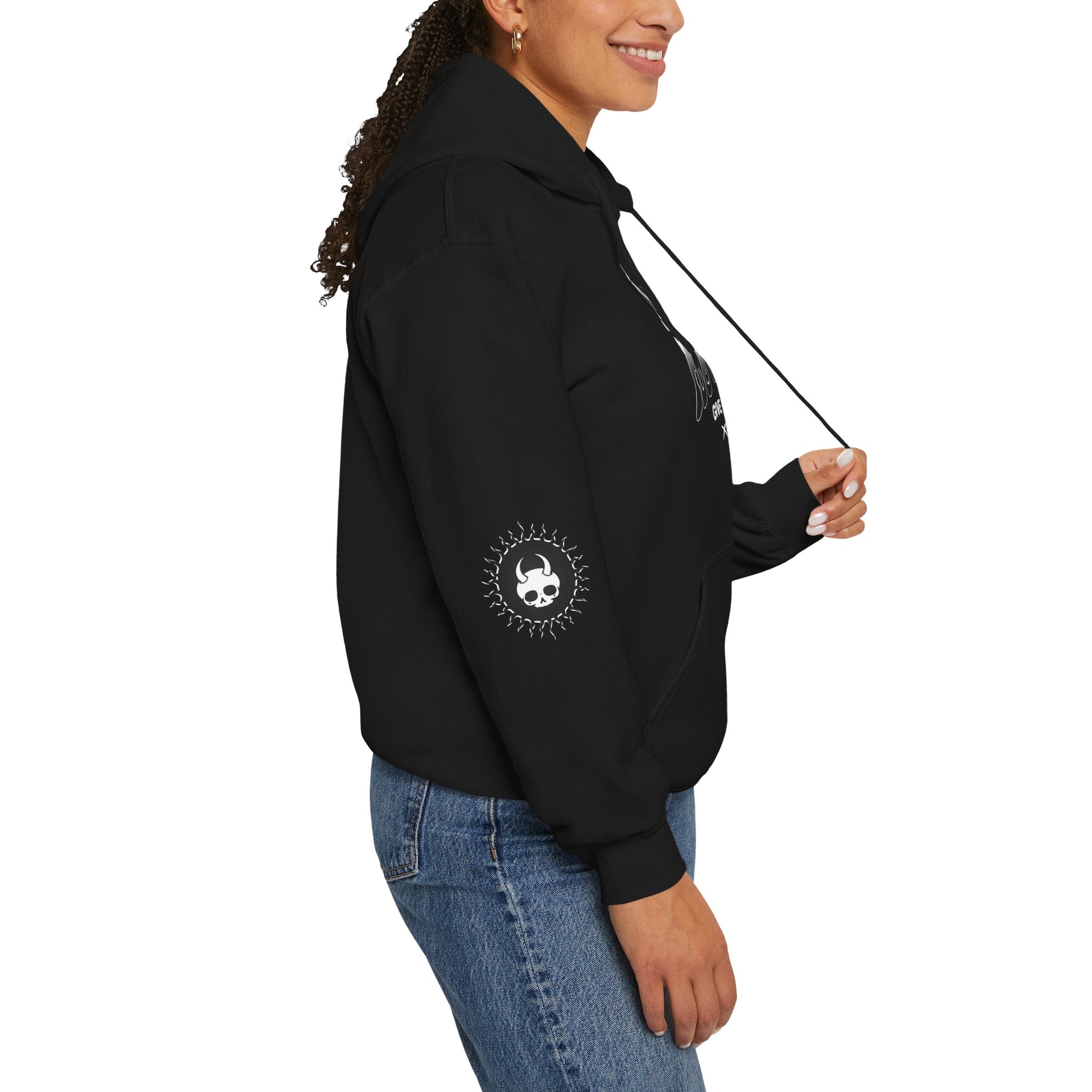 Never Give Up - Unisex Heavy Blend™ Hooded Sweatshirt (Front) - Damned Threads